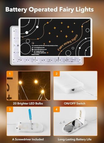 Brightown 12 Pack LED Fairy Lights Battery Operated String Lights - Hình ảnh 6