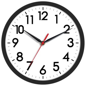 AKCISOT Wall Clock, Modern Small Wall Clocks Battery Operated 8 Inch, Silent Non-Ticking Analog Classic for Office, Home, Bathroom, Kitchen, Bedroom, School(Black)