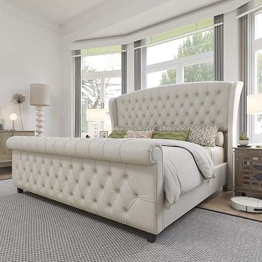 AMERLIFE King Size Upholstered Bed: Comfort Meets Style