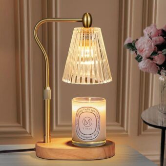 Candle Warmer Lamp with Timer Dimmer Adjustable Height, Electric Wax Warmer Vintage Home Decor for Scented Jar Candles