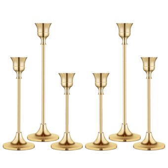 Candlestick Holders,Taper Candle Holder for Candlesticks Gold Brass Vintage Candle Stick Candle Holder Candelabra Candle Holder for Fireplace Party Dining Home