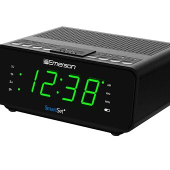 Emerson SmartSet Dual Alarm Clock Radio with AM/FM Radio, Dimmer, Sleep Timer and .9" LED Display, CKS1900