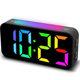 Loud Alarm Clocks for Bedrooms Heavy Sleepers, Digital Clock with Night Light, Large Display, Dual Alarm, Snooze, Dimmable Bedside Alarm Clock for Kids Teens Boys Girls