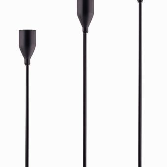 SUJUN Matte Black Candle Holders Set of 3 for Taper Candles, Decorative Candlestick Holder for Wedding, Dinning, Party, Fits 3/4 inch Thick Candle&Led Candles (Metal Candle Stand)