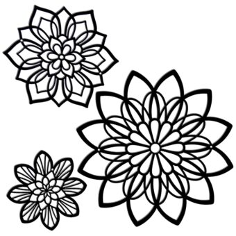 Zzbakress 3 Pieces Metal Flowers Wall Decor, Black Wall Decor, Flower Art Wall Decor Farmhouse Wall Decor Multiple Flowers Hanging Decor for Bathroom Living Room Garden Office...