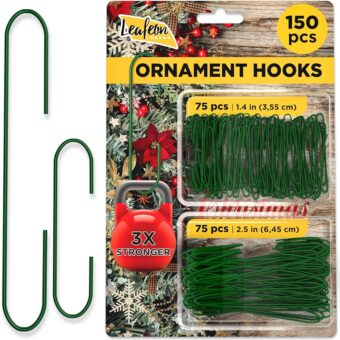 150 Pack Ornament Hooks for Christmas – Essential Christmas Ornament Hangers – Perfect Xmas Ornament Hangers for Christmas Tree Decoration (Green)