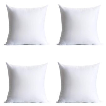 18 x 18 inches Pillow Inserts, Set of 4 Hypoallergenic Brushed Microfiber Liner Down Alternative Filled Square Cushion Throw Pillow