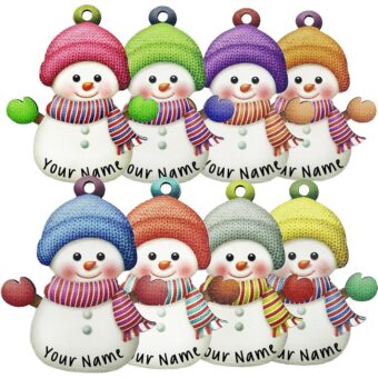 2024 Personalized Christmas Ornaments Set Of 8,Custom Christmas Snowman Ornaments Deorations for Christmas Tree,Customized Xmas Ornaments Tree Deorations,Personalized Christmas...