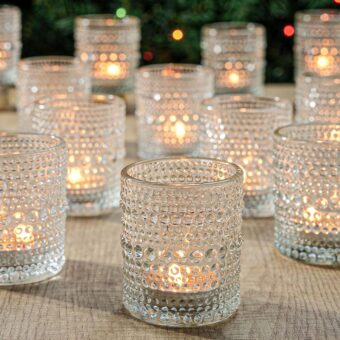 36 Pcs Votive Candle Holders for Table Centerpiece, DIY Wax Filling Clear Glass Tea Light Candle Holders Sets, Tealight Candle Holders for Wedding Decor Home Decoration（Clear,36）