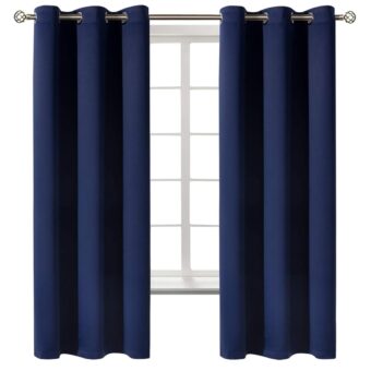 BGment Blackout Curtains for Bedroom - Grommet Thermal Insulated Room Darkening Curtains for Living Room, Set of 2 Panels (42 x 63 Inch, Navy Blue)