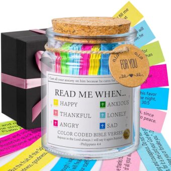 Bible Verse Jar, Read Me When Bible Verses Jar for Emotions and Feelings, Christian Gifts for Women, Graduation gift, Bible Verses in a Jar, Prayer Hope Jar, Comes With A...