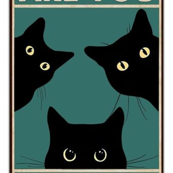 Black Cat Are You Pooping Funny Tin Signs Bathroom Wall Decor 8 x 12 Inch (918)