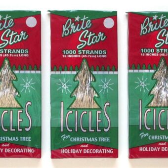 Brite Star Tinsel Icicles, Silver, 3 Packages, 1000 count each