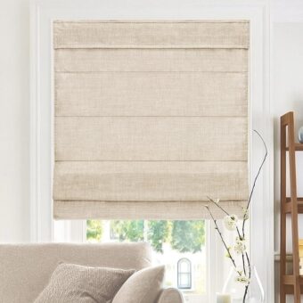 CHICOLOGY Roman Shades for Windows , Window Treatments , Roman Shades , Roman Window Shades , Room Darkening Shades , Window Shades , 23"W X 64"H , Belgian Flax (Privacy & Light...