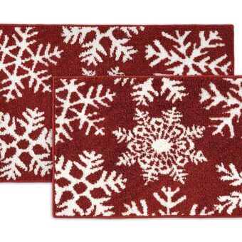 Christmas Bathroom Rugs Sets 2 Piece, Extra Soft & Absorbent, Premium Bath Mats For Bathroom, Non Slip Shower Mat, Machine Washable, Bath Mats For Bathroom Floor - 20" x 32"/17"...