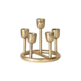 Creative Co-Op Aluminum Advent Taper Candleholder, Gold Finish