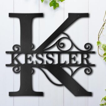 Custom Metal Signs | Metal Name Sign | Metal Wall Art | Split Letter Monogram Wall Decor | Metal Wall Art Last Name Sign | Family Name Sign | Personalized Wedding Gift | Outdoor...