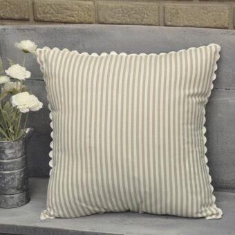 Farmhouse Ticking Taupe Pillow Cover 18x18