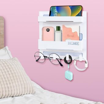 Floating Shelves for Bedside Shelf Accessories Organizer, Wall Mount Self Stick On, Cute Room Decor Aesthetic, Girls Room Decor, Cool Stuff For Bedroom Storage And Organization,...