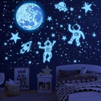 Glow in The Dark Stars for Ceiling 1106Pcs Glow in The Dark Moon and Planet Wall Decal Luminous Astronaut Universe Galaxy Space Wall Stickers Outer Space Decal for Kids Boys...