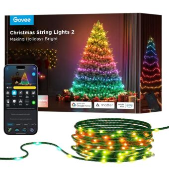 Govee Christmas Lights 2, RGBWIC 99FT 300LEDs Christmas Tree Lights with Shape Mapping Function, Smart Holiday String Lights for Christmas Decor, 130+ Preset Scenes, Voice and...