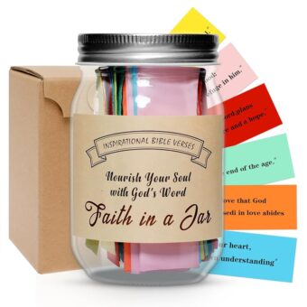 Inspirational Bible Verses Jar,Prayer Requests,Faith in a Jar,Christian Gifts for Emotional Strength and Spiritual Connection,Faith Based Gifts Mother's Day Gift Biblical Gifts...