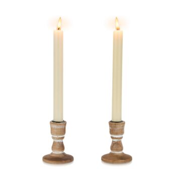 Inweder Candle Holders for Candlesticks, Wood Taper Candle Holders, Set of 2 Candle Holders for Table Centerpiece, Rustic Candle Holder, Farmhouse Candle Holders for Wedding,...