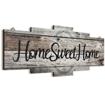 Jetec Home Sweet Home Sign, Rustic Wood , Large Farmhouse Home Plaque Wall Hanging Wooden Sign for Bedroom, Living Room, Wall, Wedding Decor (Gray)