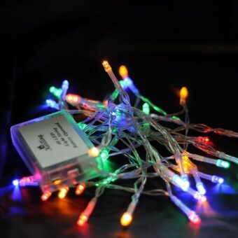 Karlling Battery Operated Christmas Lights,13 ft Short Clear Wire String Led Twinkle Fairy Light for Small Mini Xmas Tree and Wedding Party Indoor/Outdoor Decoration(Multicolor)