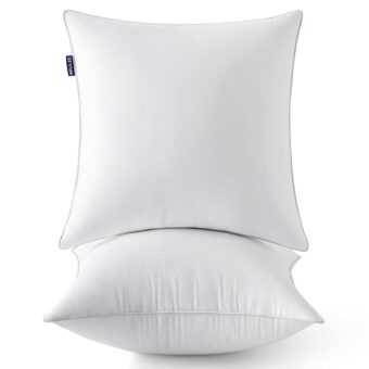 MIULEE 18 x 18 Pillow Inserts (Set of 2) -Throw Pillow Inserts with 100% Cotton Covers, Square Sofa Pillow Inserts, Decorative Pillow Inserts -Couch Pillows