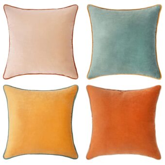 MONDAY MOOSE Decorative Throw Pillow Covers Cushion Cases, Set of 4 Soft Velvet Modern Double-Sided Designs, Mix and Match for Home Decor, Pillow Inserts Not Included (18x18...