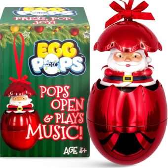 Musical Christmas Tree Ornament, Pops Open to Reveal a Festive Figure & Plays Jingle Bells, 2024 Christmas Ornament, Holiday Decor, White Elephant Gifts, Xmas Decoration for...