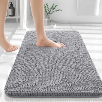 OLANLY Bathroom Rugs 30x20, Extra Soft Absorbent Chenille Bath Rugs, Rubber Backing Quick Dry, Machine Washable Bath Mats for Bathroom Floor, Tub and Shower, Home Decor...