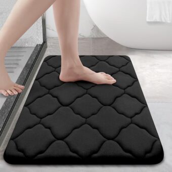 OLANLY Memory Foam Bath Mat Rug 24x16, Ultra Soft Non Slip and Absorbent Bathroom Rug, Machine Wash Dry, Comfortable, Thick Bath Rug Carpet for Bathroom Floor, Tub and Shower,...