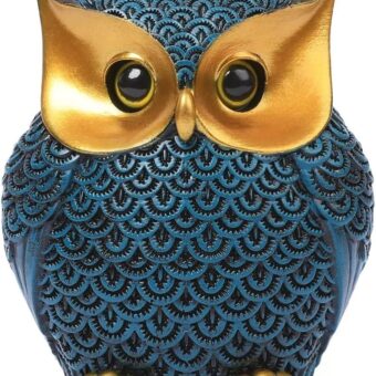 Owl Decor Home Décor Accents Small Decor Items for Shelf Owl Figurines Home Decor Owl Decorations for Home, Office, Gifts for Owl Lover (Blue)