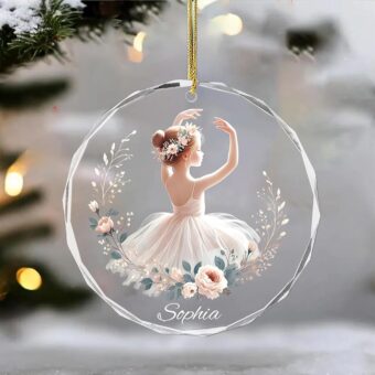 Personalized Ballet Ornament, Dance Ornament, Ballerina Ornament; Ballerina Christmas Ornament For Girls, Ballet Gifts For Kids, Christmas Gifts