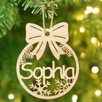 Personalized Christmas Ornaments with Name,Wooden Christmas Tree Ornaments 2024 with Custom Family Name for Kids Adults,Xmas Ornaments For Christmas Tree Gifts (01-6 Styles of...