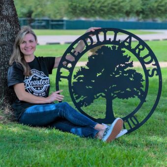 Personalized Metal Wall Art - Custom Oak Tree Yard Sign, Last Name Wall Decor for Home, Durable Steel, Weatherproof, Perfect Personalized Gift for Garden, Patio, Porch – Made in...