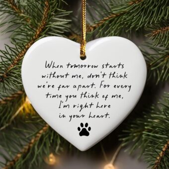 Pet Memorial, When Tomorrow Starts Ceramic Heart, In Loving Memory Of Your Pet, Pet Loss Gift, Remembrance Gift Loss Of Dog or Cat, Pet Memorial Gift Passing Gift