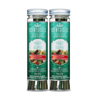 Scentsicles O Christmas Tree Scented Christmas Ornaments with Hooks - 2 Bottles (12 Sticks Total)