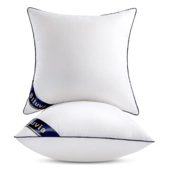 Siluvia 18"x18" Pillow Inserts Set of 2 Decorative 18" Pillow Inserts with 100% Cotton Cover Square Interior Sofa Throw Pillow Inserts Decorative White Pillow Insert Pair Couch...