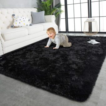 TWINNIS Super Soft Shaggy Rugs Fluffy Carpets, 4x5.9 Feet, Indoor Modern Plush Area Rugs for Living Room Bedroom Kids Room Nursery Home Decor, Upgrade Anti-Skid Rectangular...