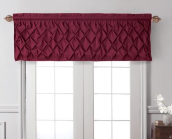 VCNY HOME - Valance, Window Treatment with Rod Pocket, Modern Home Decor (Carmen Burgundy, 60" x 20")