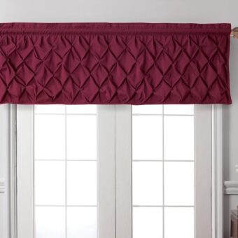 VCNY HOME - Valance, Window Treatment with Rod Pocket, Modern Home Decor (Carmen Burgundy, 60" x 20")