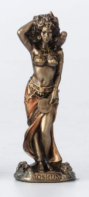 Veronese Design 3 1/2 Inch Oshun Santeria Orisha Goddess of Love, Beauty and Marriage Cast Resin Hand Painted Antique Bronze Finish Statue Home Decor