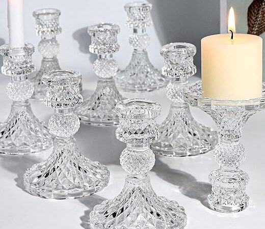 Vintage Candle Holders with Crystals