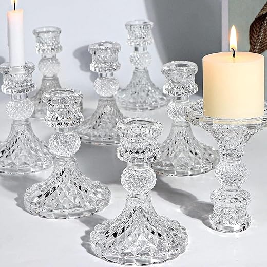 Vintage Candle Holders with Crystals