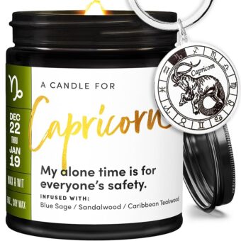 WAX & WIT Capricorn Gifts for Women, Astrology Gifts for Women, Capricorn Candle, Zodiac Gifts, December January Birthday Gifts for Women, Zodiac Candles, Astrology Candle - 9oz