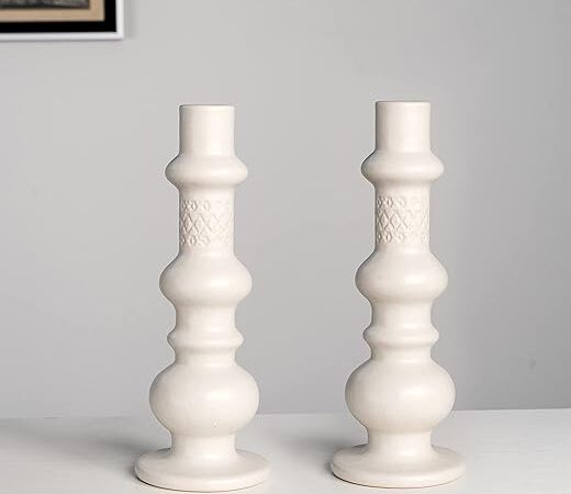 YBX 10″ White Candlestick Holders Review