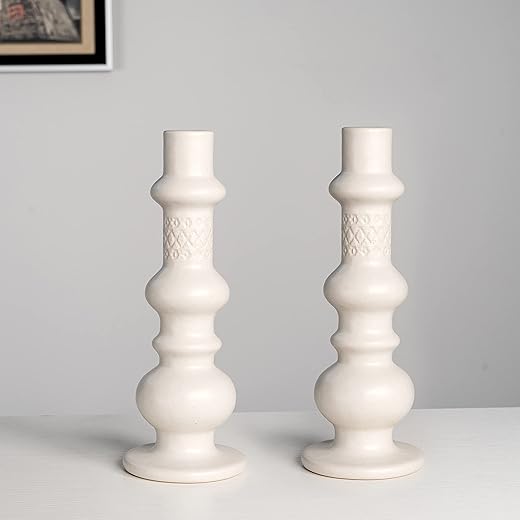 YBX 10″ White Candlestick Holders Review